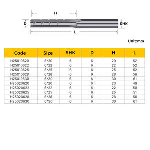HUHAO Woodworking Cutting Tools Solid Wood 3F Slotting TCT Milling <strong>Cutter</strong> Straight Groove Cnc Router Bit H25010620