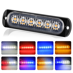 12v 6 <span class=keywords><strong>LED</strong></span> חירום אור אמבר אדום כחול <span class=keywords><strong>3</strong></span> ואט משאית Strobe <span class=keywords><strong>LED</strong></span> אזהרת strobe אור