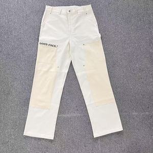 Heavyweight hàng hóa Eo Vòng quần Twill bông vá nút quần đồng bằng thêu Workout quần cho người đàn ông - Product Image 4