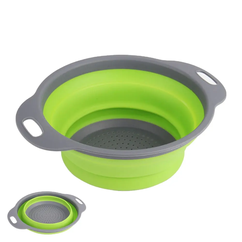 Drain Basket Collapsible Colanders Foldable Silicone Kitchen Organizer Fruit Vegetable Baskets Folding Strainers