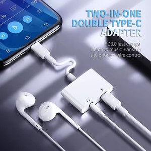 DAC 2 in 1 Splitter AUX tipi C için 3.5MM USB C OTG adaptörü için IP15 Pro Max bağlayıcı tipi C Jack ses hızlı şarj - Product Image 4