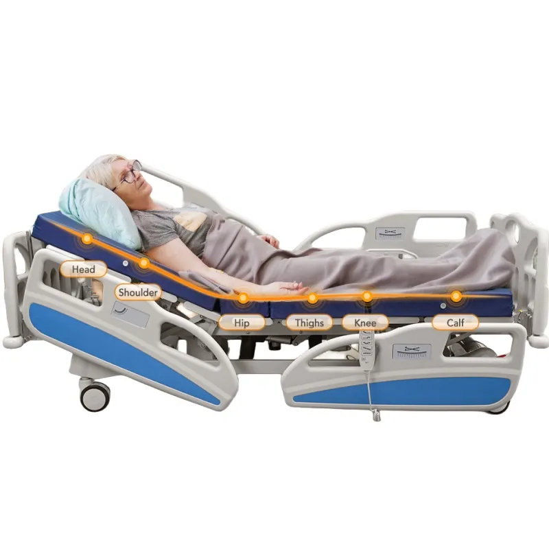 Rumah Sakit peralatan medis klinis elektrik 5 fungsi tempat tidur pasien keperawatan ICU untuk rumah sakit