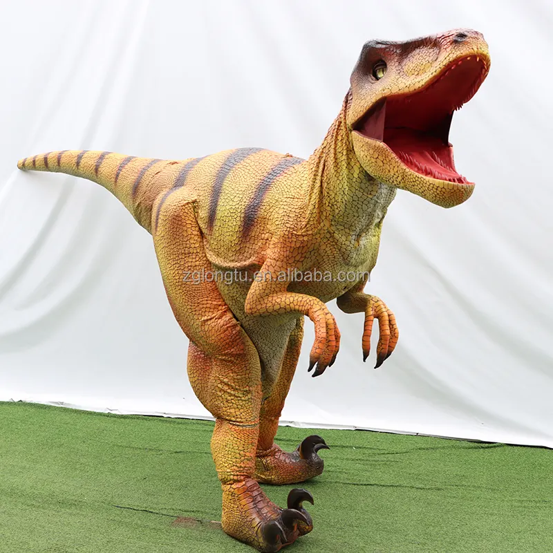 Kostum Raptor dinosaurus seperti hidup diterima populer luar ruangan untuk pesta anak-anak