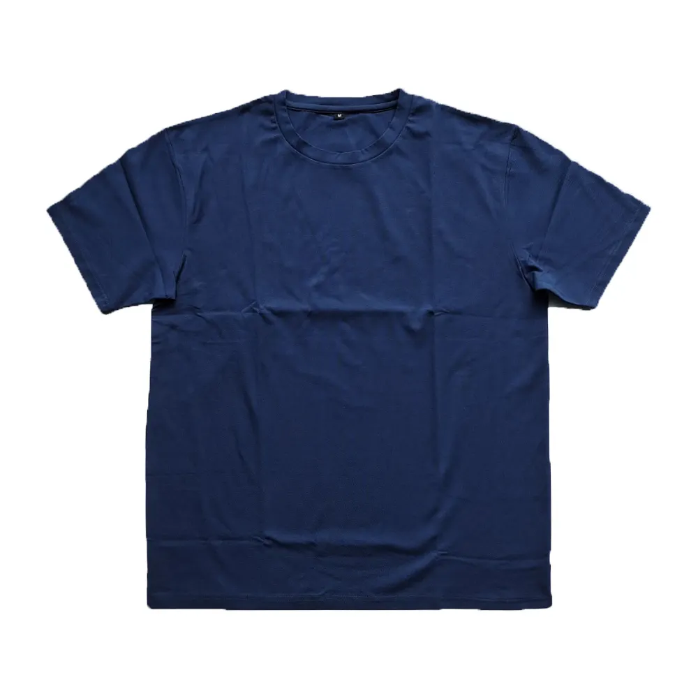 Camisetas de algodón con diseño en blanco, logo personalizado, color Azul Marino