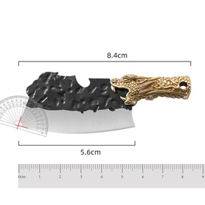 Mini Wooden Handle Knife Outdoor Camping Open Box with Chain Portable EDC <strong>Key</strong> Knife <strong>Cutter</strong> with Leather Sheath Chain - Product Image 4