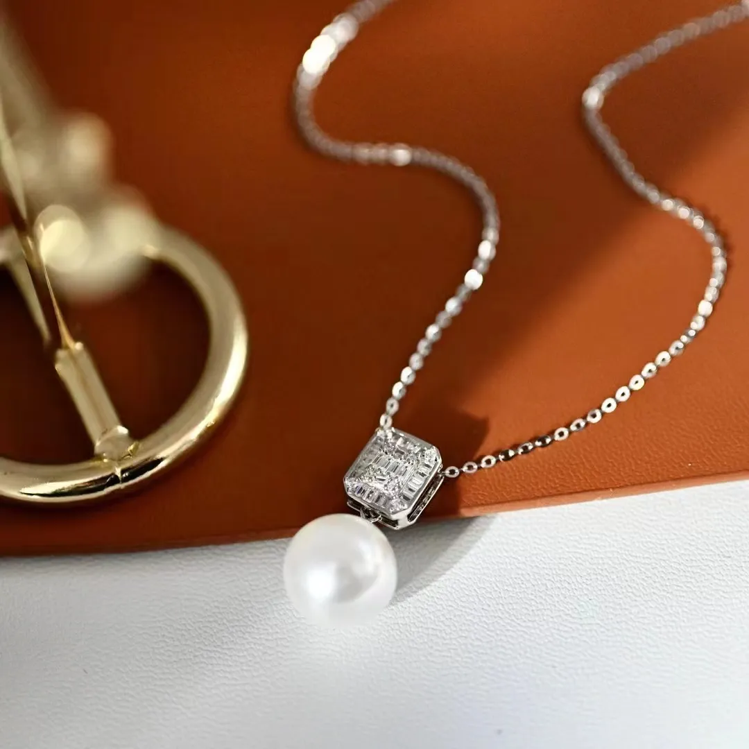 Ожерелье с подвеской, Изысканные жемчужные украшения, золотые и серебряные варианты, 925 стерлингового серебра, круглый жемчуг Эдисона, 12 мм, модные женские