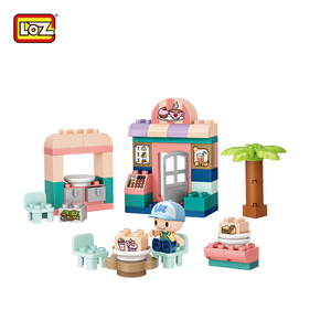 Loz Trẻ Em Xây Dựng Khối Thiết <span class=keywords><strong>L</strong></span>ập Thành Phố Kiến Trúc Đường Phố Con Số Với Đồ Uống Cửa Hàng Và Trí Tưởng Tượng Đồ Chơi Mô Hình Đồ Chơi Phong Cách - Product Image 3