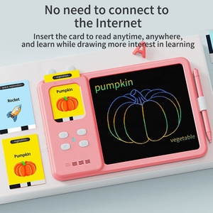 Nuovi giocattoli per l'apprendimento di leggere e scrivere schede flash parlanti con lavagna da disegno LCD doodle tablet reading machine per bambini - Product Image 5