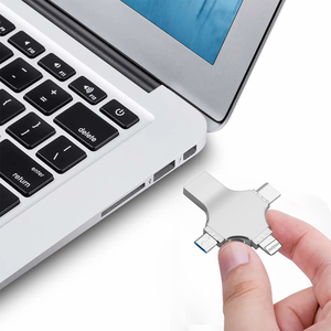 Grande capacità 64GB USB 3.0 Memory Stick 4-in-1 Mini metallo Flash Drive per Smartphone Computer Android PC - Product Image 5