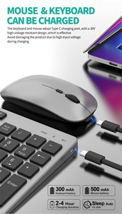 Rechargeable Ultra-thin QWERTY Silent Mouse <strong>Keyboard</strong> Kit 2.4GHz Wireless <strong>bluetooth</strong> <strong>Keyboard</strong> and Mouse for PC/laptop/Mac - Product Image 6