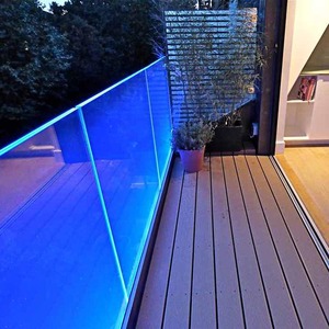 Aluminum Decking Railing Glass Balustrade Aluminum Profile U Channel Glass <strong>Railings</strong> for Hotel Balcony