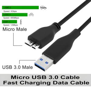 2025外付けハードドライブ用高速USB 3.0データケーブルマイクロBからUSB 5Gbpsサムスン/WD/シーゲートプラグアンドプレイ