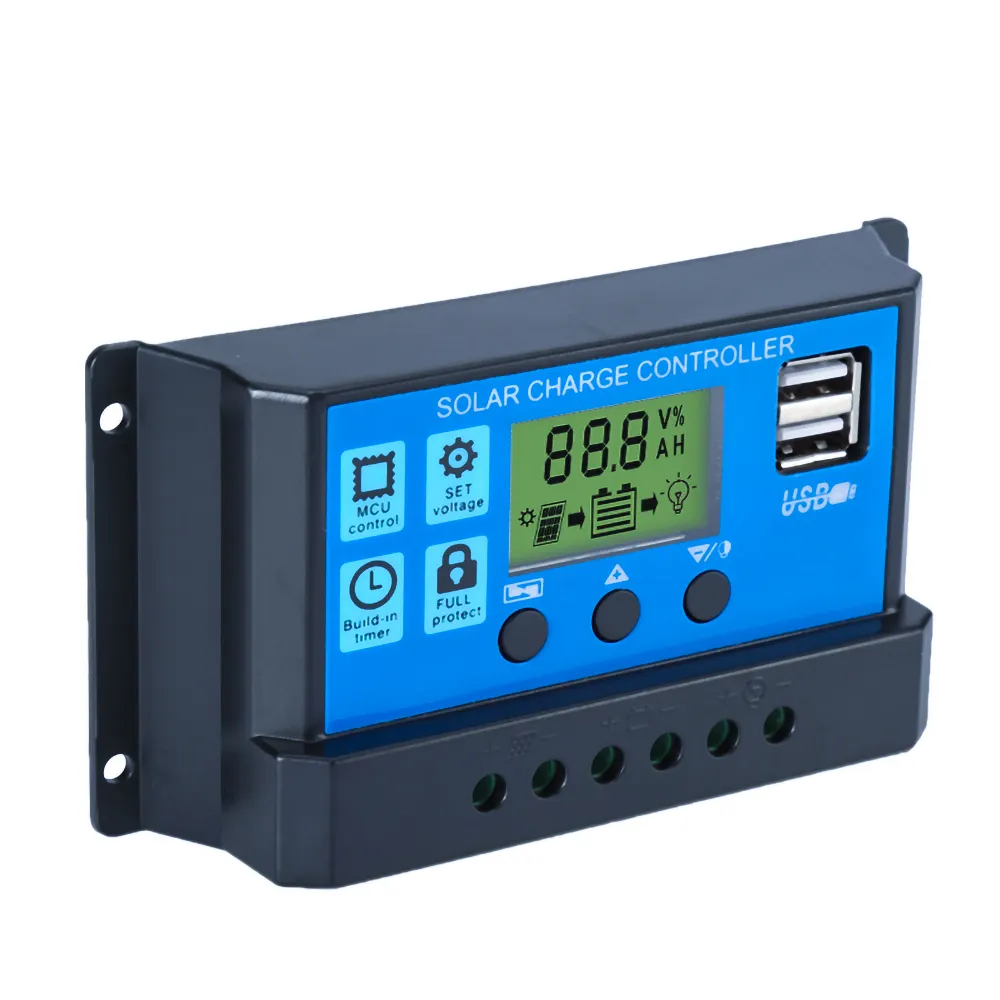 Suyeego controlador de carga solar pwm, 10a 20a 30a, controlador de painel solar, carregador solar, controlador de carga