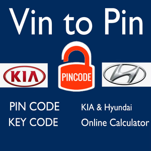 Pincode für Hyundai KIA VIN zu PIN-Code Keycut-Schlüssel code von VIN Einmaliger Online-Rechner-LOCKS MITH AUTO KeyCode Generator - Product Image 1