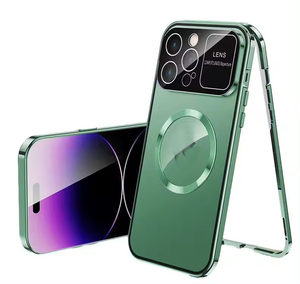 IPhone 15 için Premium Metal çerçeve kabuk Pro Max kılıf kapak ile 360 tam vücut koruma manyetik telefon kılıfı ekran ile - Product Image 1