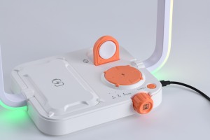 15W <strong>4</strong>-in-1 Smart Home <strong>LED</strong> Desk Lamp Wireless Charger Stand Phone Watch Holder 3 Colors 12-Level Brightness Auto <strong>Timer</strong> USB Power - Product Image 3