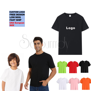 Özel Logo baskılı erkek gömlek kısa kollu gömlek kız T Shirt yumuşak pamuk Tees çocuklar katı yaz üst t-shirt erkekler için