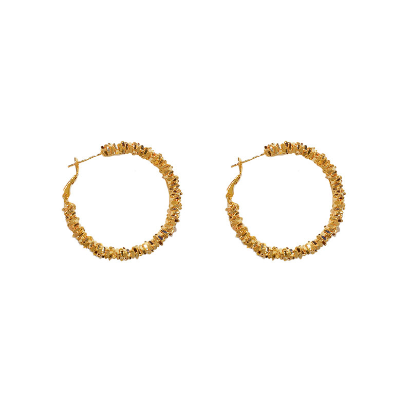 Gold-size metal shredded silver ear cuffs-thickened gold plating