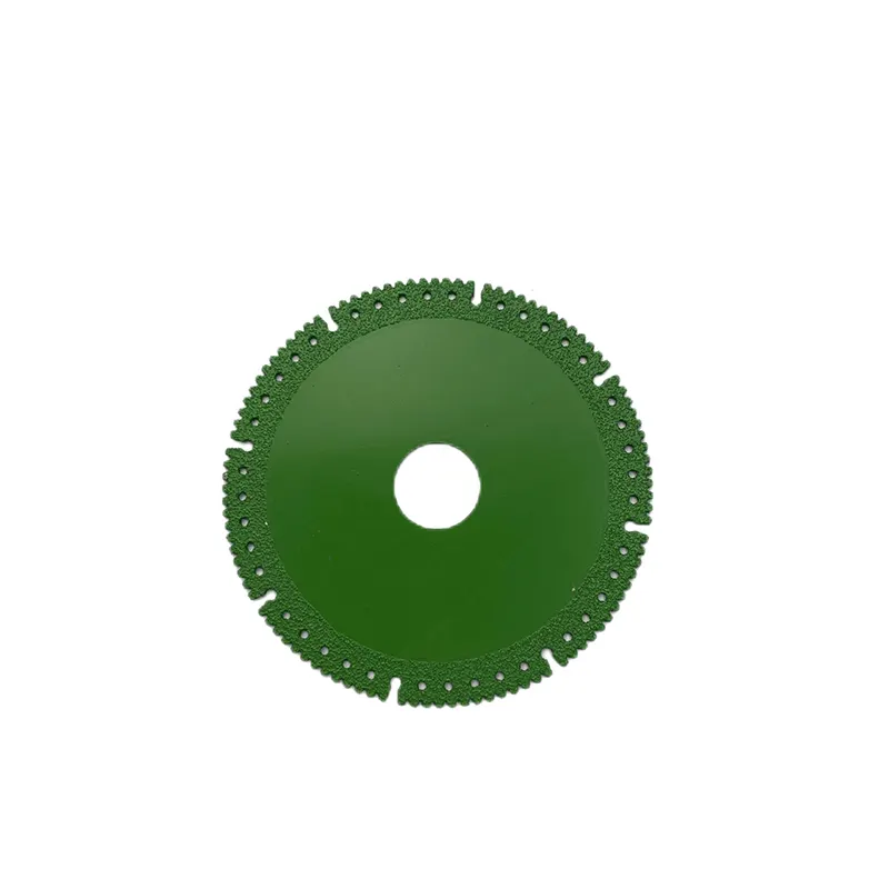유리 절단 디스크 세라믹용 4 인치 녹색 초박형 진공 납땜 다이아몬드 원형 톱날