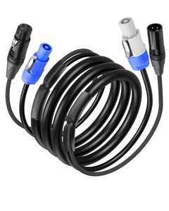 混合电缆DMX512电源开关信号组合3针5针公公电源适配器1m-2m长度，用于舞台照明移动头音频 - Product Image 1