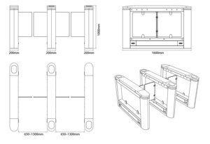 Facial Recognition QR <strong>Code</strong>/Card Swipe Identity <strong>Verification</strong> Pedestrian Turnstile Gate for Office Building - Product Image 4