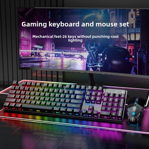 Juego de teclado y ratón con cable de color claro/escritorio/oficina/Esports Compatible con ordenador portátil - Product Image 2
