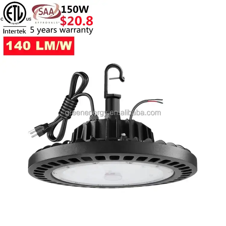 3 vatios 3cct seleccione UFO LED High Bay Light 60W 100W 150W 200W 240W 300W hasta 170lm/w 1-10V 0-10V sensor de movimiento de función regulable