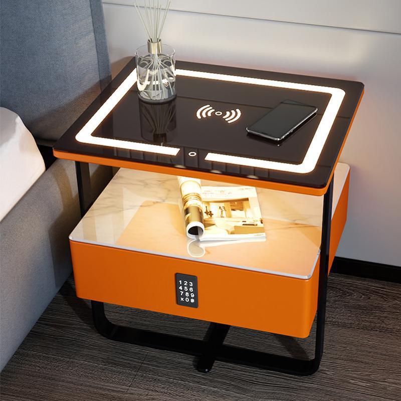 Chargeur sans fil orange-rouge tactile - Verrouillage par mot de passe