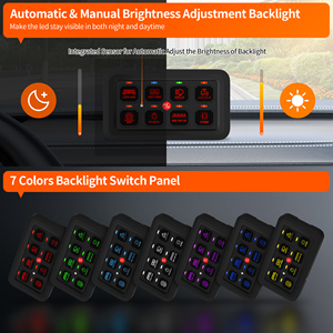 8-Gane LED Panel Switch 12V Auto Electrical Universal <strong>Circuit</strong> Starter Relay Systems New Control Box <strong>Flasher</strong> Unit Dimmable On/Off - Product Image 4
