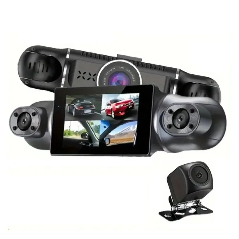 Relee 4 Câmera 1080P Auto Carro DVR WiFi GPS Visão Noturna Dupla Lente Traço Cam com Lente Traseira 4 Canais Carro Camcorder 4 Way