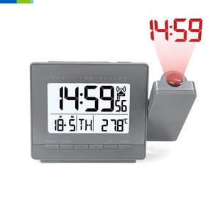 Reloj electrónico con pantalla digital de plástico controlado por radio para sala de estar con proyección de humedad y temperatura de visualización de tiempo - Product Image 6