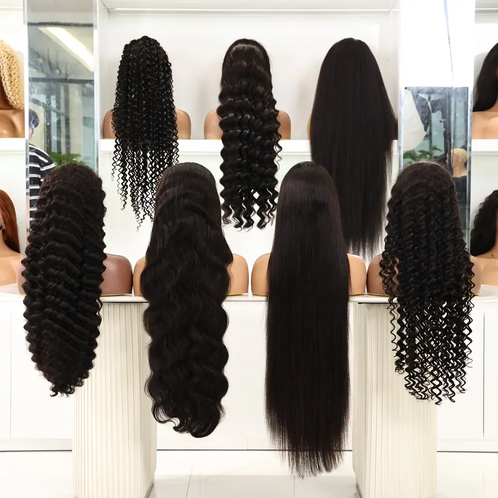 Perruques de cheveux humains européens longs et originaux de 50 pouces, perruque frontale en dentelle complète avec fournisseur de cheveux humains de bébé pour les femmes blanches