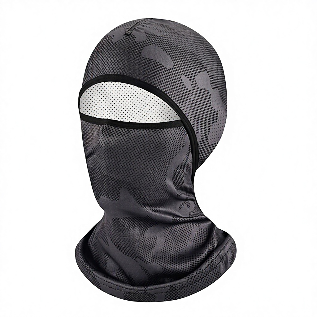 masque de protection solaire-capuche imprimée-sportif gris foncé