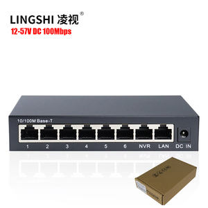All in All out 12-57V 6端口100Mbps PoE交换机，带2端口100M RJ45上行PoE交换机网络，不带外部电源适配器 - Product Image 1