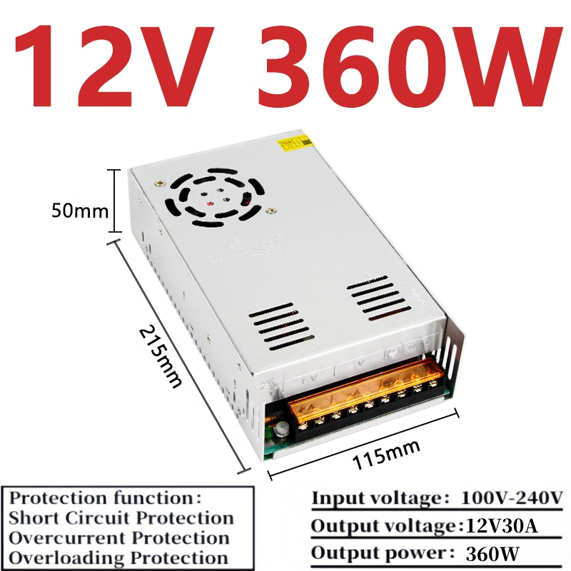 S-360-12(12V30A) พร้อมพัดลมระบายความร้อน