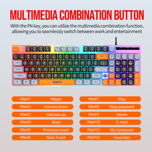 Bàn phím chơi game có dây VON280 RGB <span class=keywords><strong>Chroma</strong></span>, lập trình macro, chống ghosting, tương thích với PC, PS5, PS4, cảm giác cơ học - Product Image 6