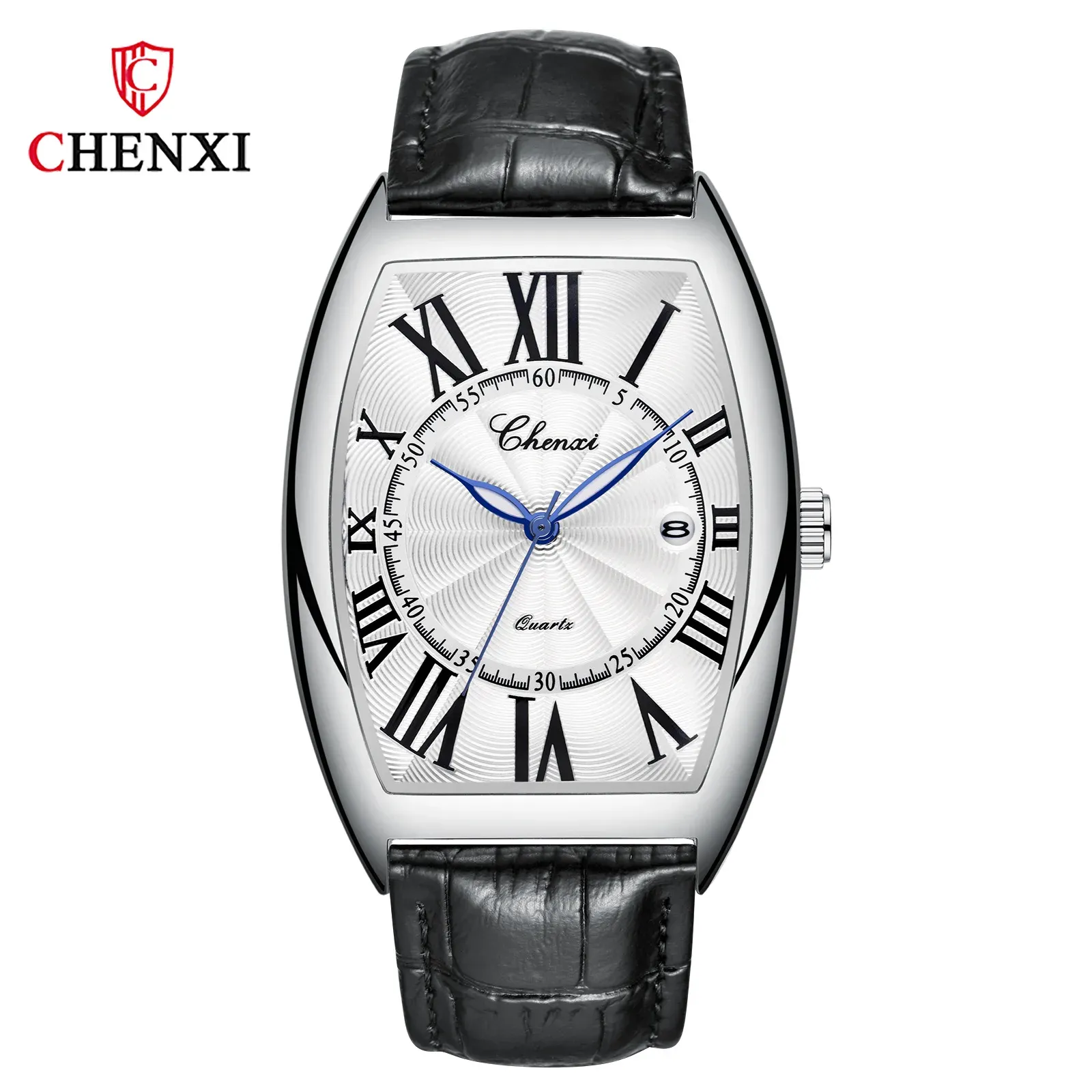8 silver case white dial roman scale