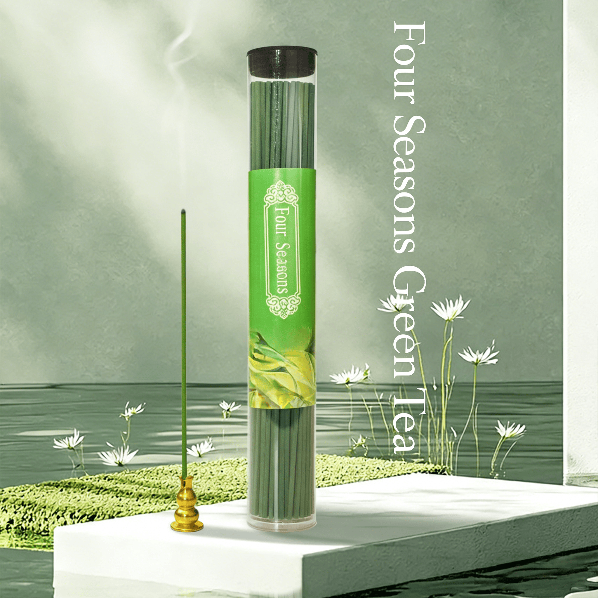 Colored Square Incense / 60g Four-Season Green Tea Scent