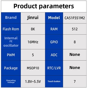 Jinrui MCU CA51F551M2 MSOP10 PWM-Touchchip-Lösungs entwicklungs programm und Brenn service für ICs