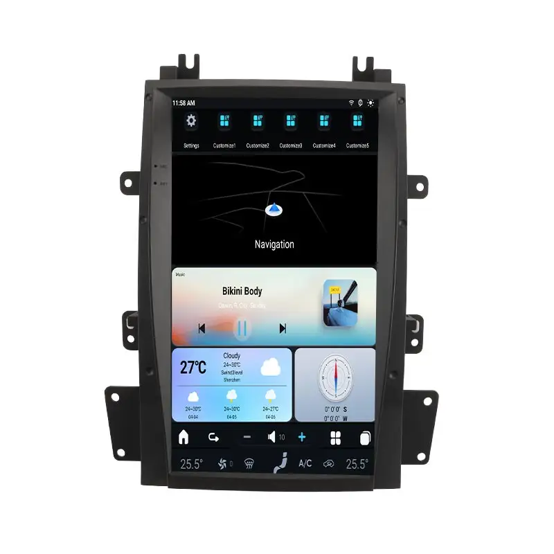 Android 13 4+64G auto stereo screen car radio for Cadillac Escalade 2008-2012 BT car dvd player with bt gps