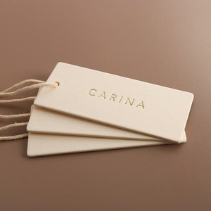 Thick Luxury <strong>Custom</strong> Dedicated Business Brand Decorative <strong>String</strong> Recycled Paper Hang <strong>Tags</strong> for Gift Garment Clothing <strong>Tag</strong> - Product Image 2