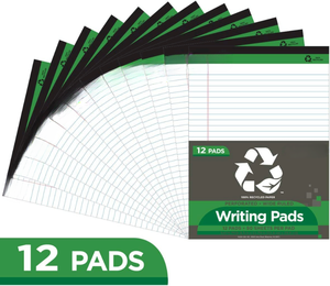 Legal Pads <strong>Writing</strong> Pads Recycled <strong>Paper</strong> 8.5&quot;x11.75&quot;Wide <strong>Ruled</strong> 50 Sheets 8-1/2&quot;x 11-3/4&quot;Perforated Write Pad White Pack of 12pads - Product Image 6