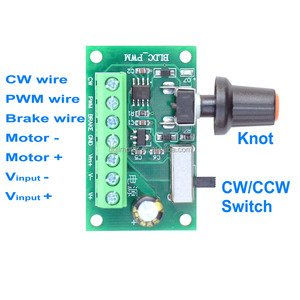 BLDC <strong>DC</strong> 12V 24V <strong>PWM</strong> Brushless <strong>Motor</strong> <strong>Speed</strong> <strong>Controller</strong> Function: Forward and Reverse, Stepless <strong>Speed</strong> Regulation, Brake - Product Image 4