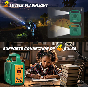 Compact Solar Generator 76.8Wh LiFePO4 3000 Cycles FM Radio MP3 Playback 12V DC <strong>Outputs</strong> for Families Camping - Product Image 4