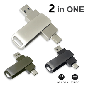 Android telefonlar, Apple macbook'lar için özel 2.0/3.0 2-in-1 Metal USB C USB sürücüleri (128GB, 64GB, 8GB, 16GB, 32GB). OTG desteği. - Product Image 6