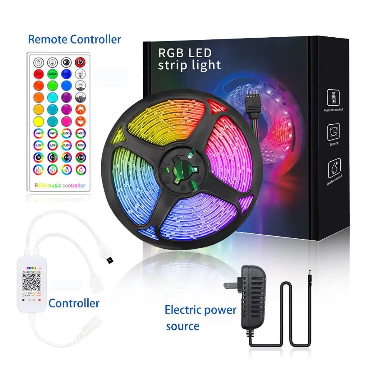 Wholesale 12V 5050 RGB Light Strip Bluetooth Smart App LED Colorful Light Strip Set