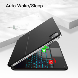2024マジックキーボードケースAbsタブレットケースキーボードカバースマートワイヤレスBtキーボードバックライト付きトラックパッドIpadAir 10.9 Pro11用 - Product Image 5
