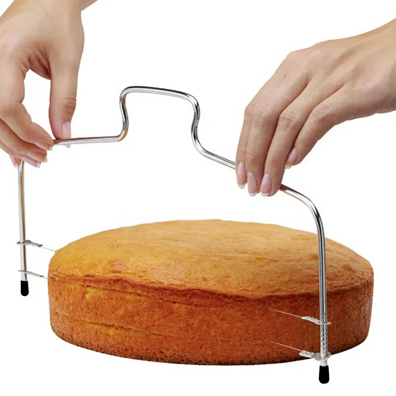 Nivelador de bolo em aço inoxidável, ferramentas de cozimento, fatiador de fio