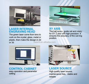 SWT PLT DXF เครื่องแกะสลักแก้ว3D เลเซอร์คริสตัลรองรับระบบอัตโนมัติเต็มรูปแบบ - Product Image 4