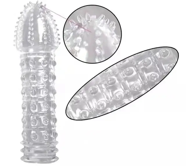 G Point Kondom Lengan Penis untuk Pria, Kondom Mainan Seks Partikel Sukulen Tahan Air untuk Pria